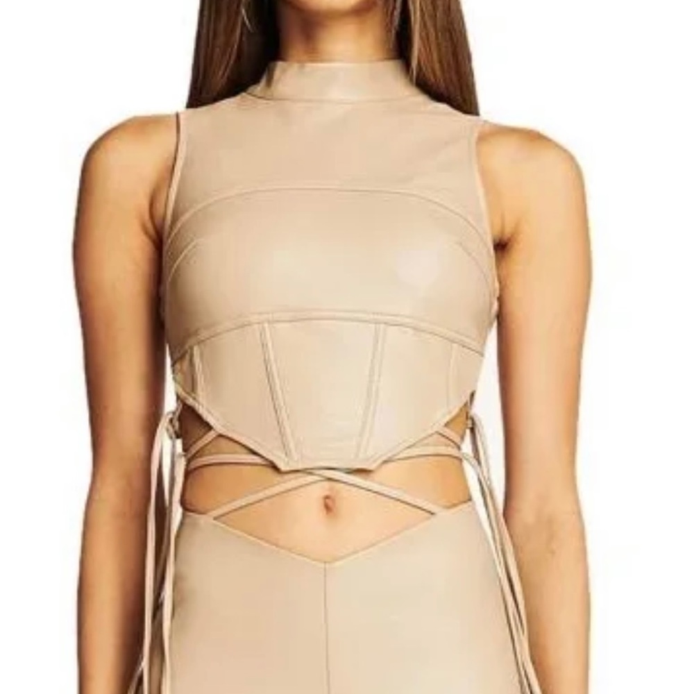 I.AM.GIA faux leather crop top